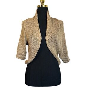 New York & Company Tan Open-Front Sweater